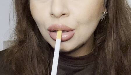 Close up Red Marlboro smoking