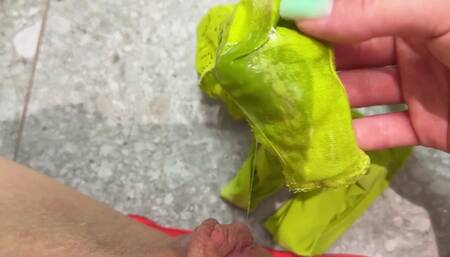 My Pussy Made These Panties so Wet Again, Just Look! Why She Is Be so Horny and Slimy?