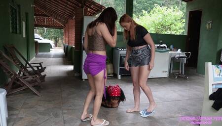 JENNIFER and MANUELA - Lie flat and worship our feet! (HD)