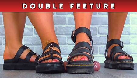 Goddess Amber & Miss Lucy - Flattening Your Face, Cock & Balls Under Our Platform Sandals - 216 Bug Cam & Doormat Cam Double Feeture