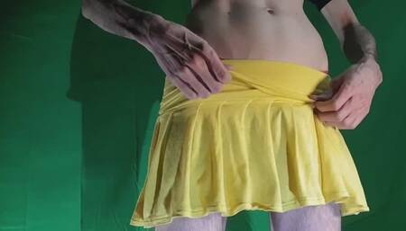Yellow Skirt with Pink Hearted Yellow Panties