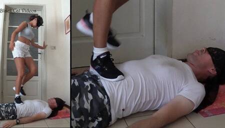 trampling in sneakers by Ginevra (two cameras)