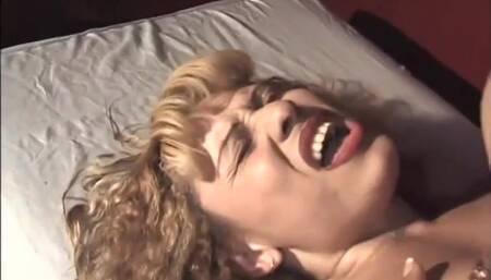 Black and white trans woman ass fucking in dogging position