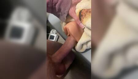 Horny big cock fucks fleshlight. Cums hard.