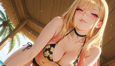 Marin having rought sex on a private beach