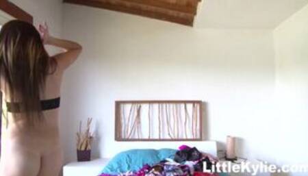 Hot little teen kylie fingers her pussy