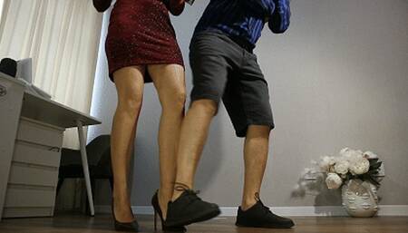 One boy John in office love to stomping on foot AVI