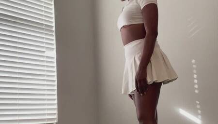 Tennis Skirt Ebony Ballbusting