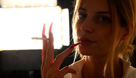 Eve’s Long Nails and Smoking Moments - in slow motion