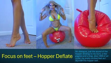 Hopper Ball BOUNCE & DEFLATE - Focus on bare, pretty, highly arched feet
