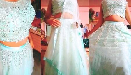 Indian Gay Crossdresser Gaurisissy Feeling Horny in Blue Lehanga