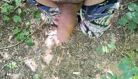 Walking in Park While Jerking off - Risky - Cum Into the Firepit at the End