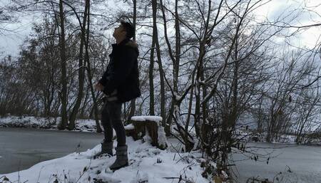 Winter Jerk off in Snowy Land Two Times