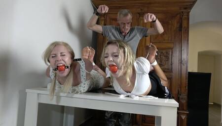 Schoolgirl & Teacher Hogtied Over Homework Betrayal - FULL avi