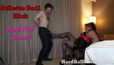 Stiletto Heel Hell: Mistress Kitty Babalon Kicks & Squishes His Balls Until He Begs to Kiss Her Feet