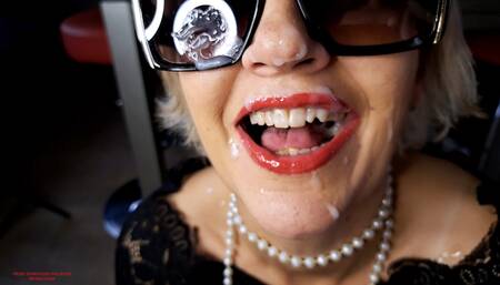 Fits Of Laughter !! 50y Bitch Cougar And Boy, Huge Facial Cumshot ! - Full Video.