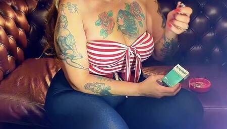 Stepmother smoking for her patriotic stepson - Newport Menthol