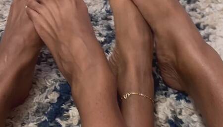 Ebony Goddesses Playing Footsie