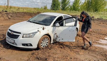 CAR STUCK My car is stuck in sticky clay