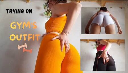 Trying on gym's outfit