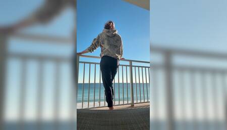 Cum with Me on the Balcony in Front of the World!