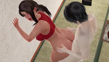 Trainer Jamila In Tatami Room 3D Hentai - Doggystyle Wall Sex, POV Missionary Sex with Close Up Pussy Views, Reverse Plank Pose