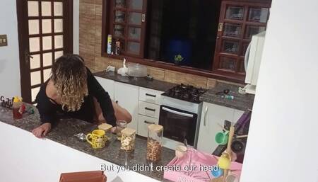 Anal Sex with Hotwife Unfaithful Wife in the Bar Pantry