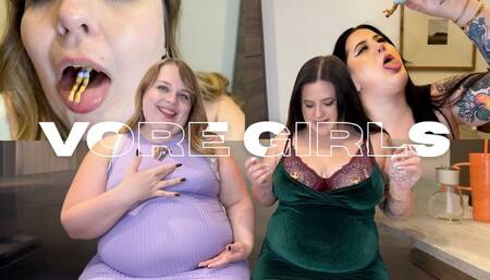 Swallowing Tinies is Better Than Going to the Bar (720p) | Vore Goddesses Devour Tiny Men with Piggy Polly