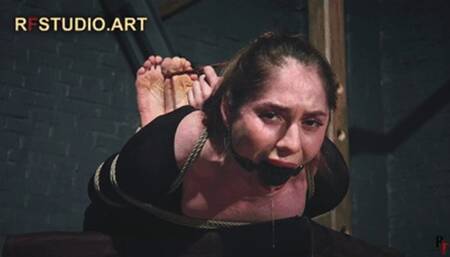 Elisara - Tall Hottie Struggles in a Tight Reverse Prayer Hogtie (HD 720p MP4)