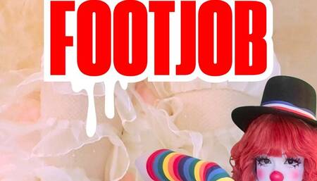 First Time Foot Job for Clowngirl