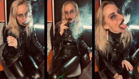 Leather Goddess Smoking marlboro 100