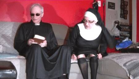 Old nun jerking cock (HD)