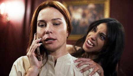 Horny Vampire Lesbian - Busty Latina Babe Titsucking Redhead During Intense Gothic Sex