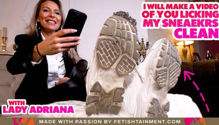I'm going to make a video of you licking my sneakers clean ( Dirty Sneakers Humiliation with Lady Adriana ) - 640p wmv