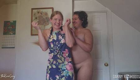 Nude and Kitchen Apron Tickle Fight with River Gray