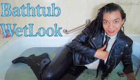 Bathtub Wet Look - Reina Leather wet boots and jackets