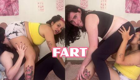 Lesbian Girls Face Farting on Each Other's Faces