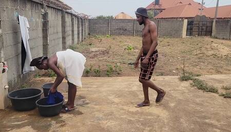 Nasty Bitch Almost Get Caught Cheating on Her Husband with Her Neighbor.