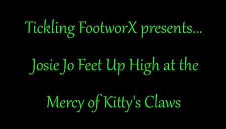 Josie Jo Feet Up High at the Mercy of Kitty's Claws