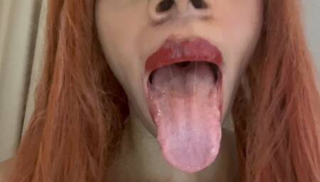 Tongue Out and Lip Sniff