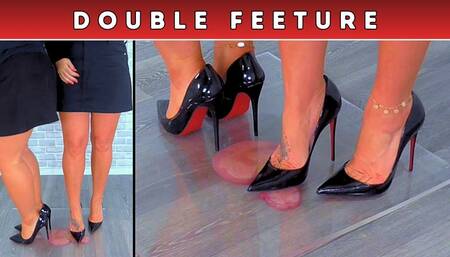 Goddess Amber & Miss Lucy - Crushing The Cum From Your Balls Under Plexiglass & Our Hot Louboutin Heels - Amber Split Cam & Lucy Split Cam (215) - Double Feeture