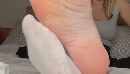 Foot fetish sweaty sock removal JOI