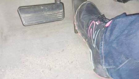 Evalynn Driving to work in Sneakers and Jeans 1