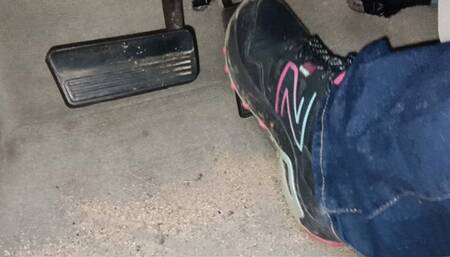 Evalynn Driving to work in Sneakers and Jeans 2