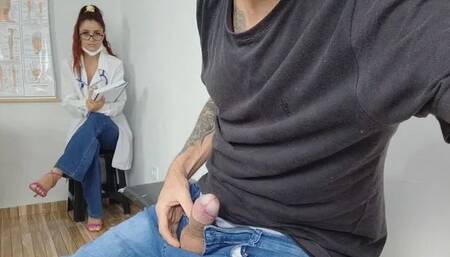 Risky Handjob for Nurse Who Gave Blowjob!