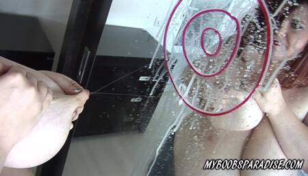 Big Boobs MILF Roxanne Milking on Mirror
