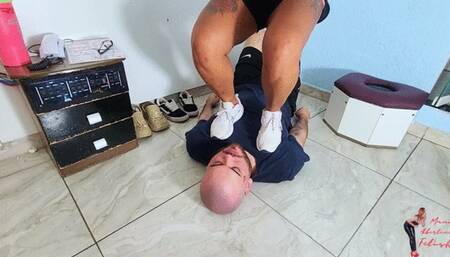 Foot worship and trampling, part 1, by PocaH and Slave, FULL HD