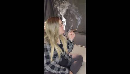 Cigar smoking and creamy smoke