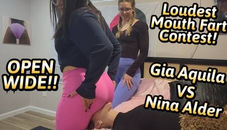 Loudest Mouth Fart Wins! - Nina Alder vs Gia Aquila