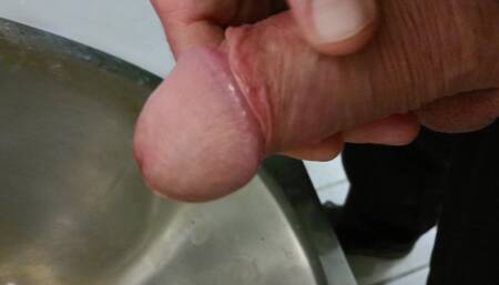 Two Loads at the Urinals Close up Big Cock Wanking and Cumming in Outdoor